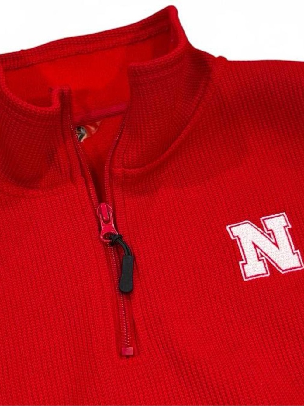 Nebraska Cornhuskers red quarter zip textured fleece